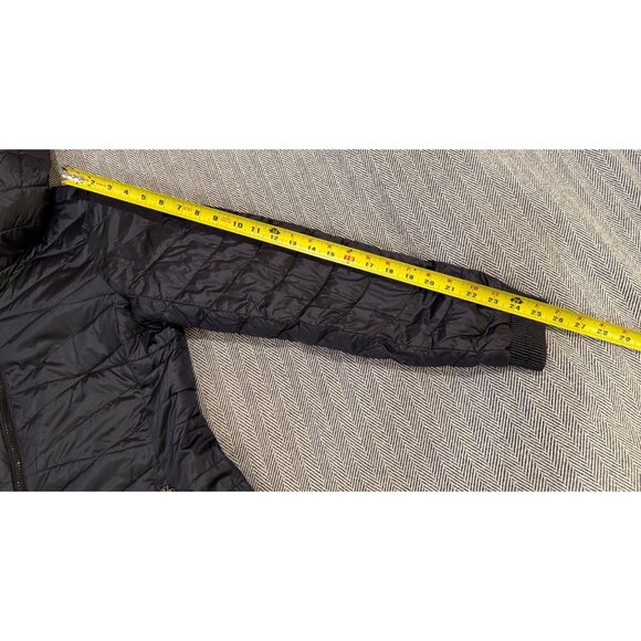 Reversible Beige & Black Hooded Puffer Coat With Zipper Closure & Pockets  Live - Picture 10 of 10